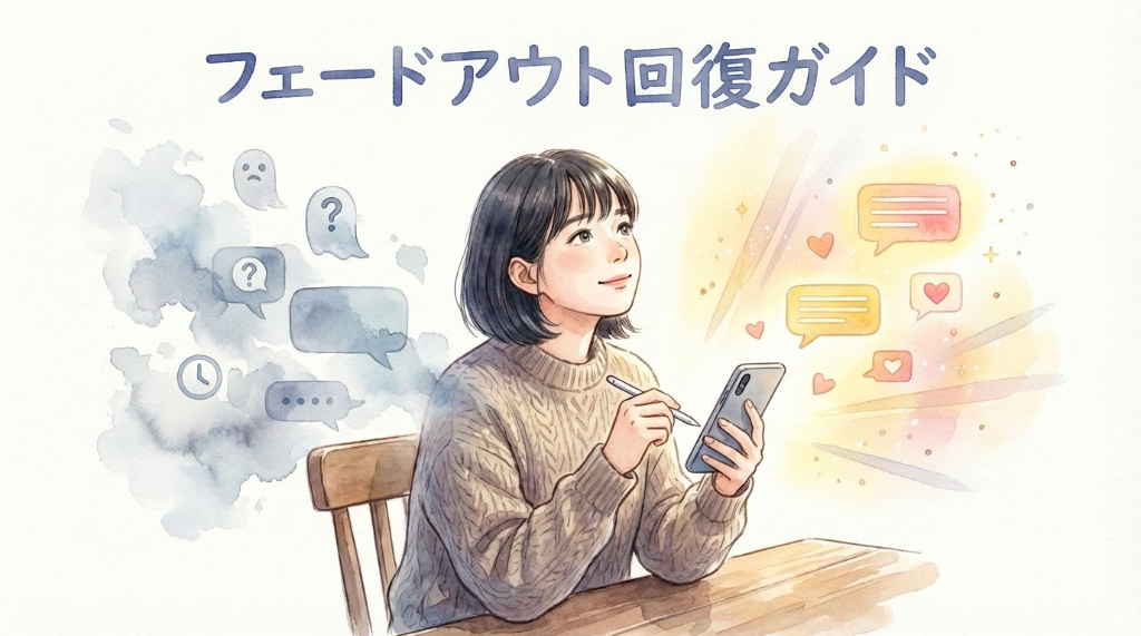 【コピペOK】マッチングアプリでフェードアウトされた時の復活メッセ例文25|送るタイミング・脈あり判定・撤退ライン