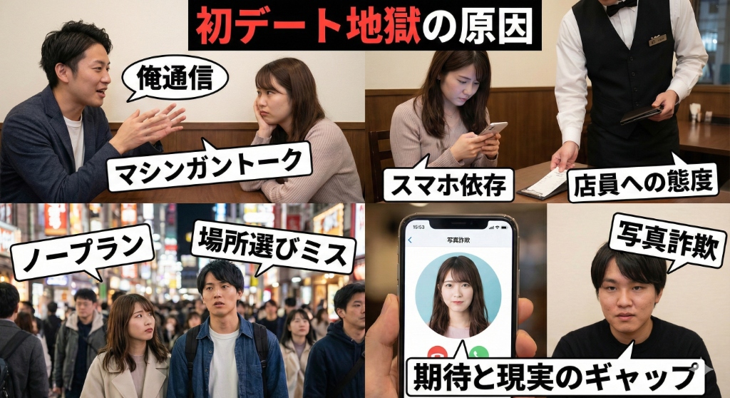 【実録】初デート地獄の原因とは?2度目がない人の共通点5選