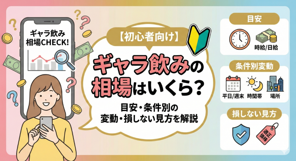 【初心者向け】ギャラ飲みの相場はいくら?目安・条件別の変動・損しない見方を解説